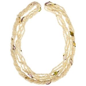 14 Karat Gold Gemstone Freshwater Pearl Torsade